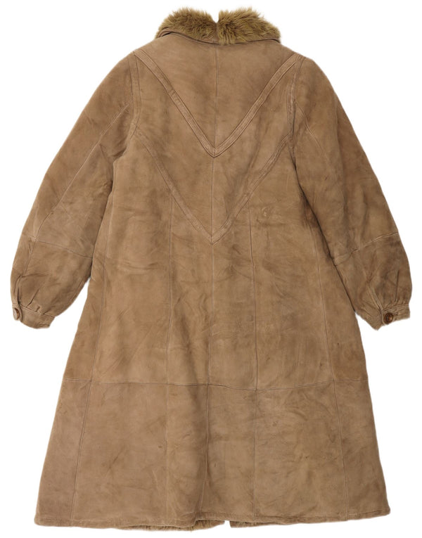 ВИНТАЖНАЯ женская дубленка UK 14 Средний Коричневый