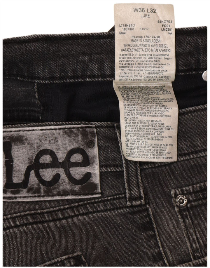 Мужские потертые узкие джинсы Lee Luke W36 L32, серый хлопок