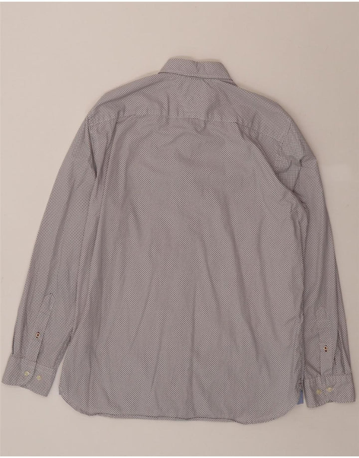TOMMY HILFIGER Mens Regular Fit Shirt Large White Spotted Cotton Vintage Tommy Hilfiger and Second-Hand Tommy Hilfiger from Messina Hembry 