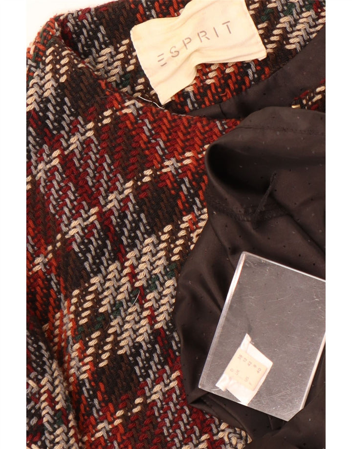 Женское пальто Esprit UK 12, средний бордовый в клетку