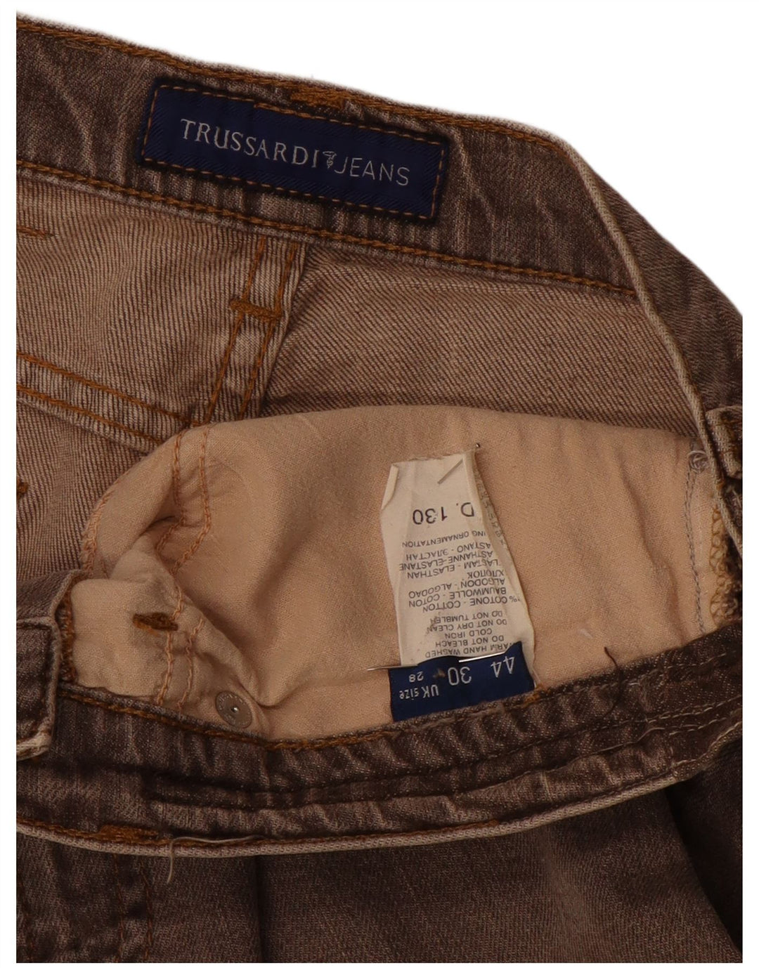 TRUSSARDI Женские прямые джинсы W28 L28 Коричневые, хлопок
