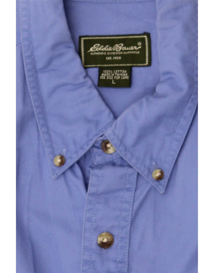 Мужская рубашка Eddie Bauer, большая синяя хлопковая