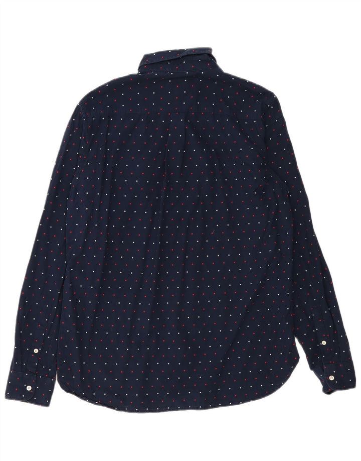 SUPERDRY Мужская рубашка стандартного кроя, большой размер, темно-синий пятнистый хлопок