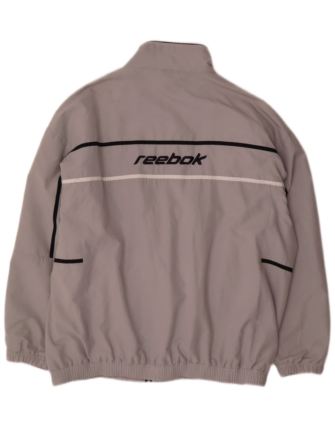 Мужская спортивная куртка Reebok с графическим рисунком, большая серая полиэстер с цветными блоками