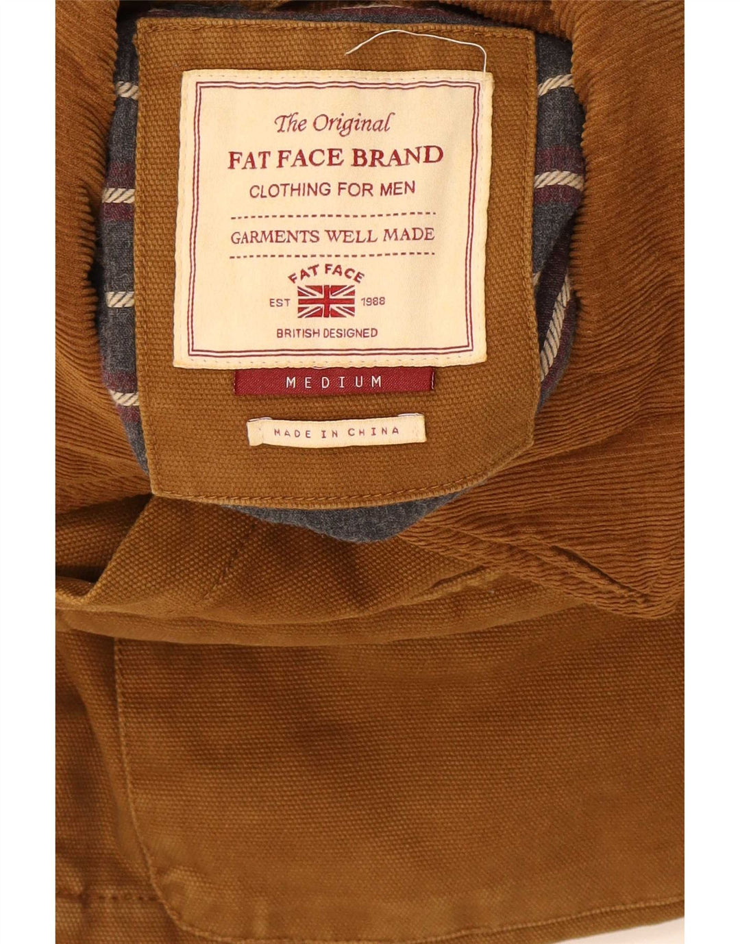 Мужская функциональная куртка Fat Face UK 38, хлопковый средний коричневый цвет
