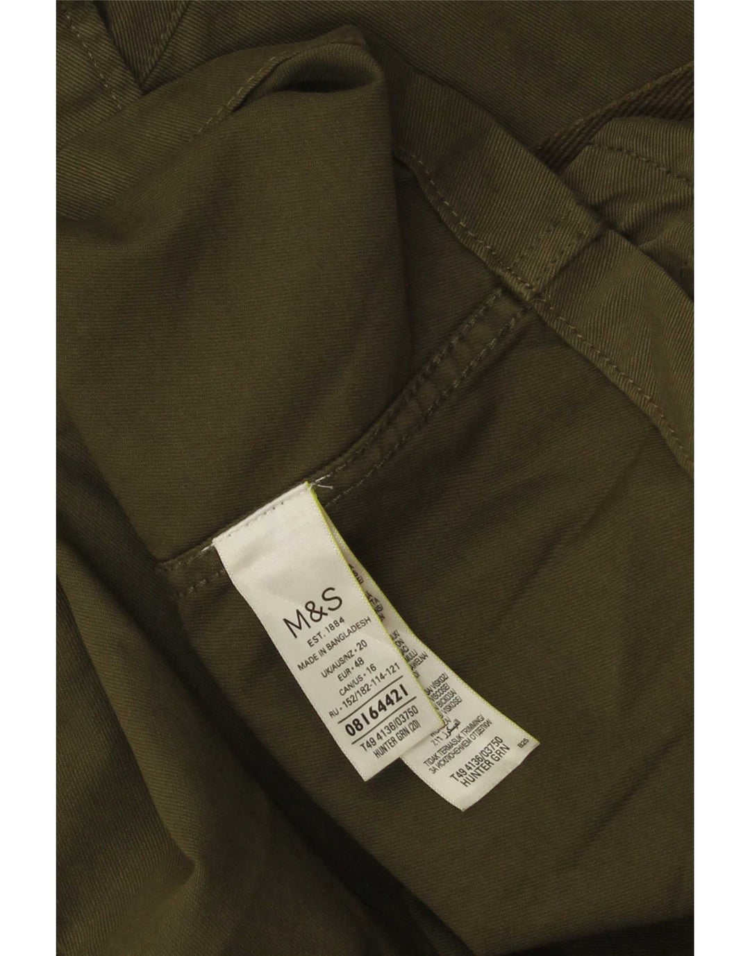 Женская куртка Marks & Spencer UK 20 2XL, хлопок цвета хаки