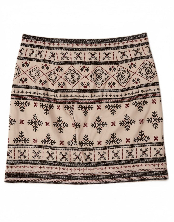 Женская мини-юбка WHITE STUFF UK 10, маленькая W32 Off White, хлопок Fair Isle