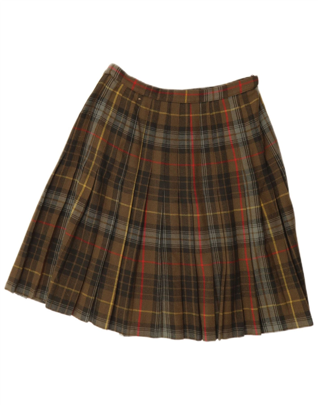 ВИНТАЖНАЯ женская юбка с запахом W28 в клетку цвета хаки среднего размера