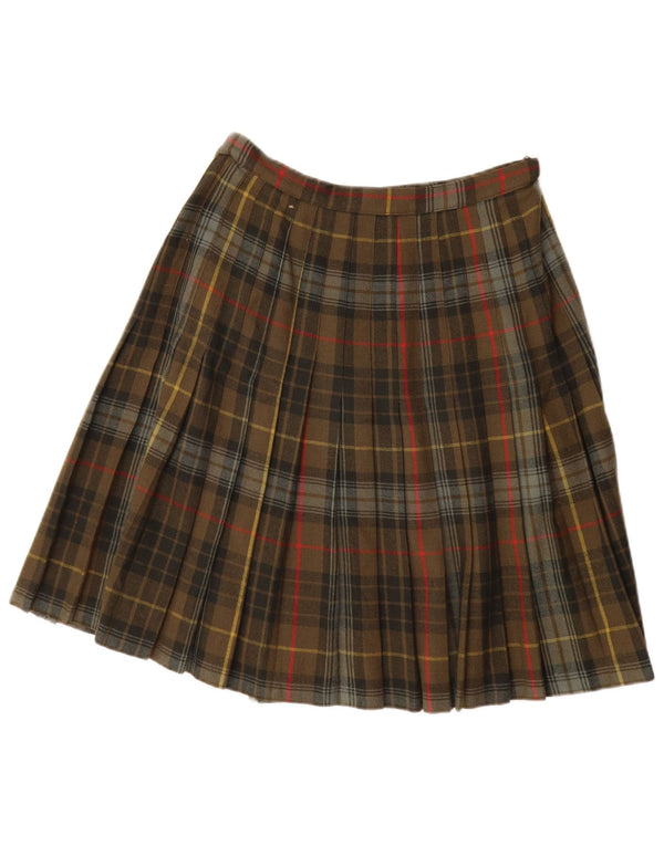 ВИНТАЖНАЯ женская юбка с запахом W28 в клетку цвета хаки среднего размера