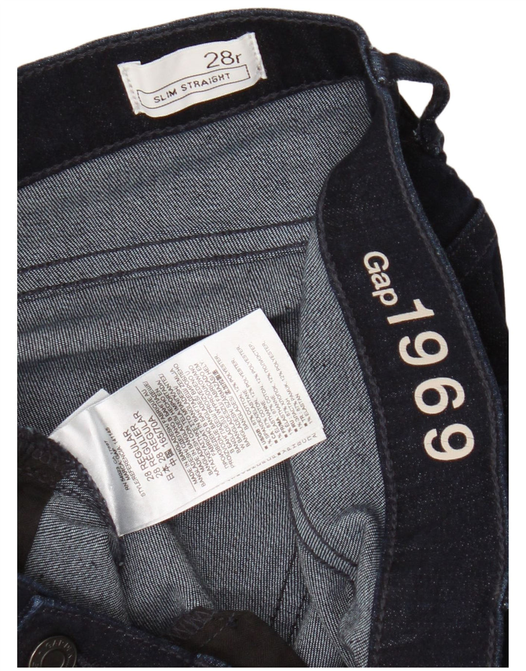 Женские узкие прямые джинсы Gap W28 L32, темно-синий, хлопок