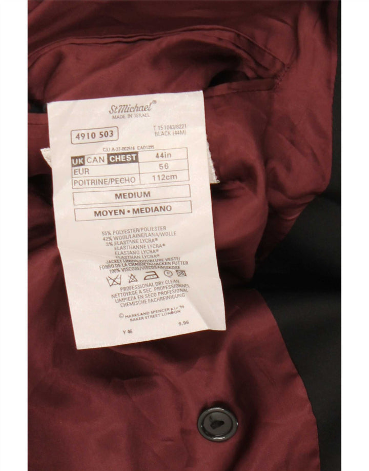 Мужской двубортный пиджак Marks & Spencer UK 44 XL, черный полиэстер