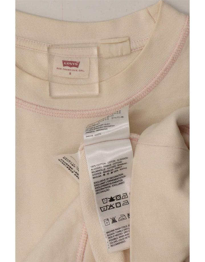 Женский джемпер-толстовка оверсайз Levi's, размер UK 10, маленький, белый, хлопковый