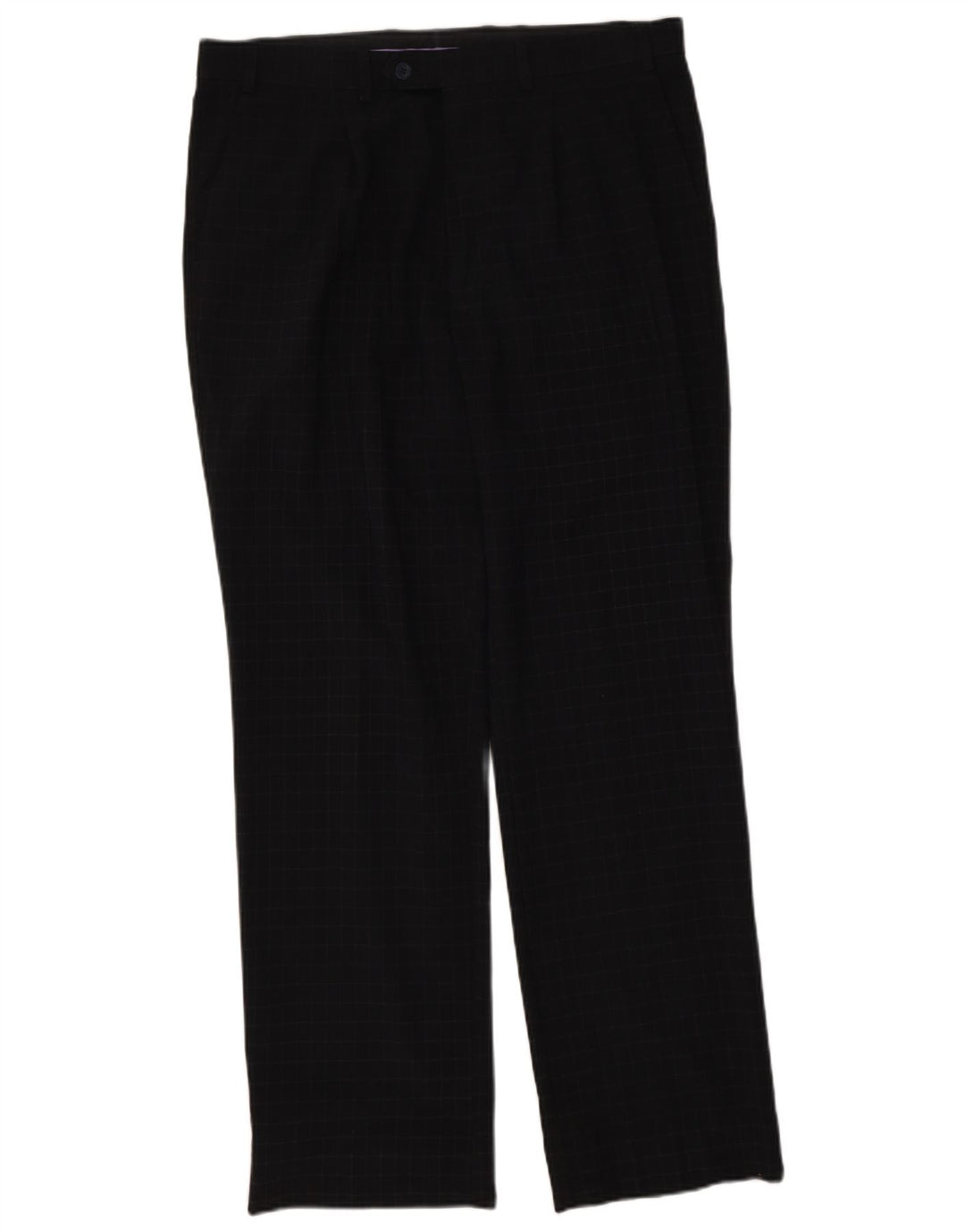 Мужские прямые костюмные брюки Marks & Spencer Blue Harbour W36 L31 Темно-синяя клетка
