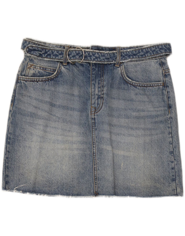 Zara Womens Z1975 Mini Denim Skirt Medium W32 Blue Cotton