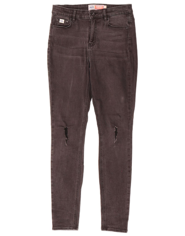 Женские потертые джинсы скинни Superdry Sophia W28 L30, серый хлопок