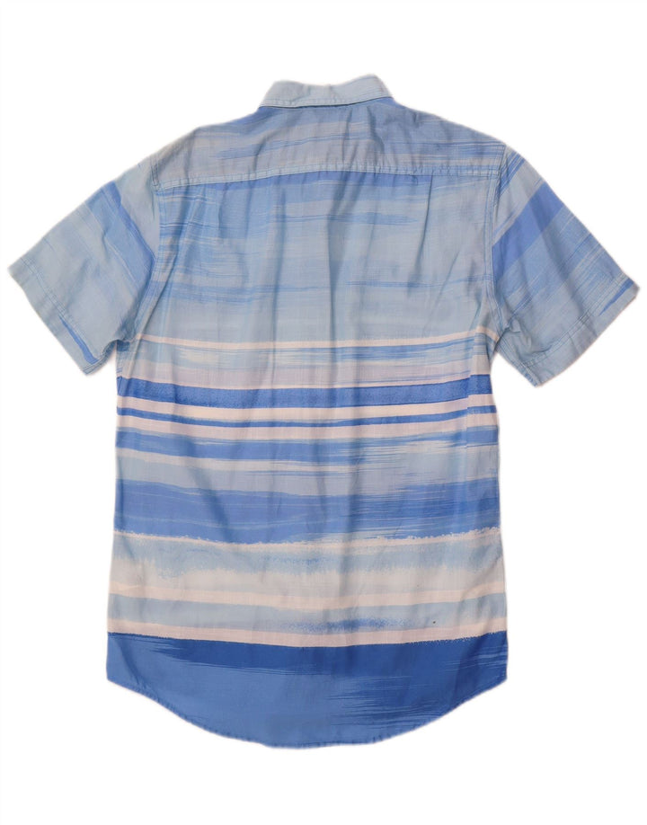 Izod Мужская рубашка с коротким рукавом с соленой водой, маленькая синяя полоска, хлопок