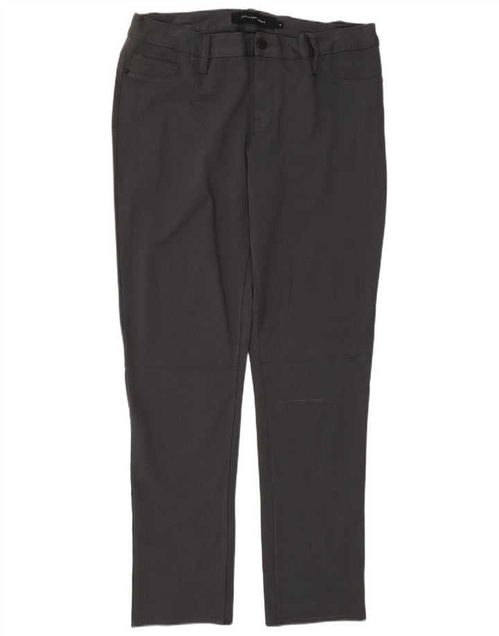 CALVIN KLEIN Женские узкие повседневные брюки США 14 XL W34 L32 Серые вискозные