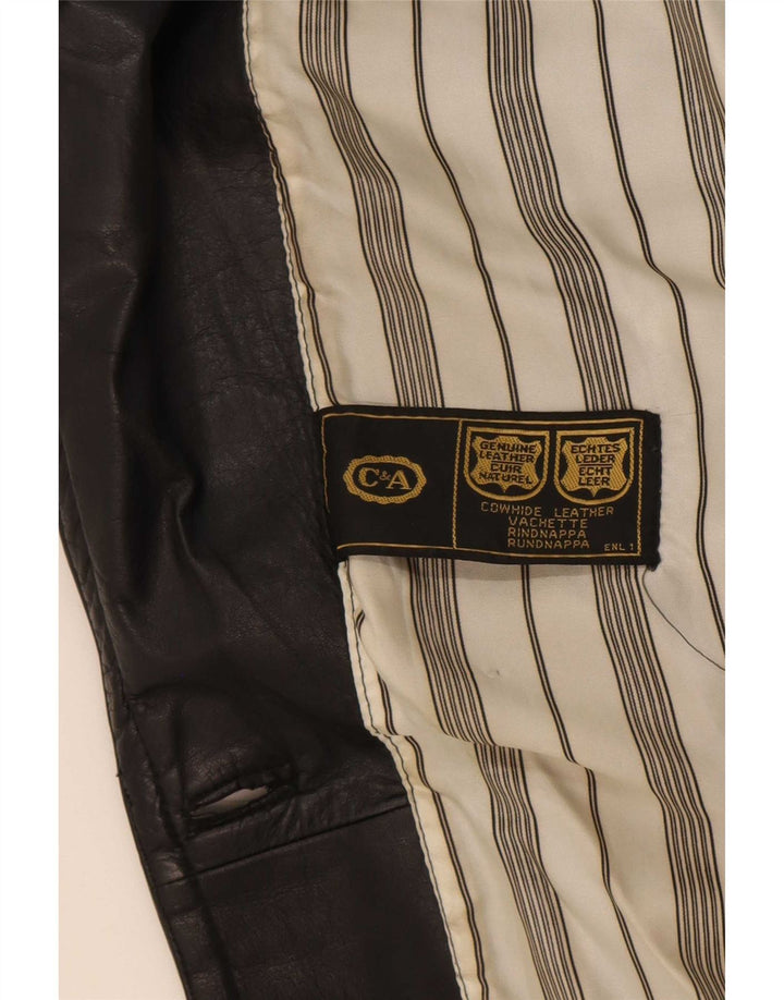 Женское кожаное пальто C&A UK 18 XL, черное