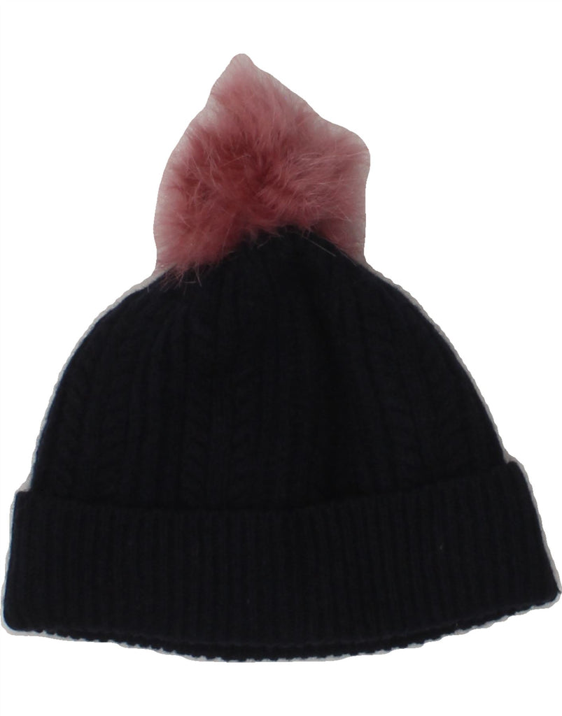JOULES Girls Bobble Hat One Size Navy Blue Wool Vintage Joules and Second-Hand Joules from Messina Hembry 