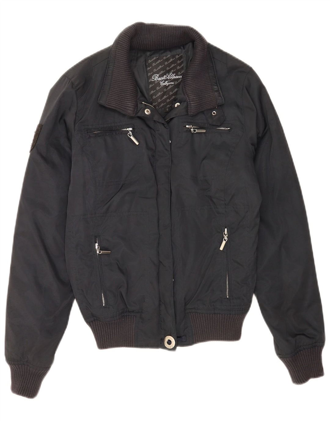 Женский бомбер BACI & ABBRACCI UK 10, маленький размер, темно-синий, полиэстер