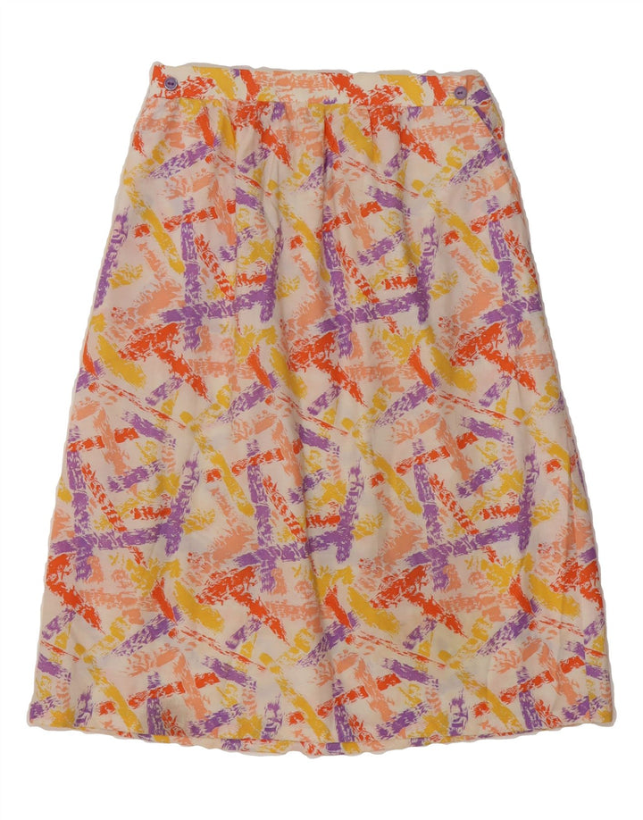 VINTAGE Girls Abstract Pattern Midi Skirt 15-16 Years W28 Multicoloured Vintage Vintage and Second-Hand Vintage from Messina Hembry 