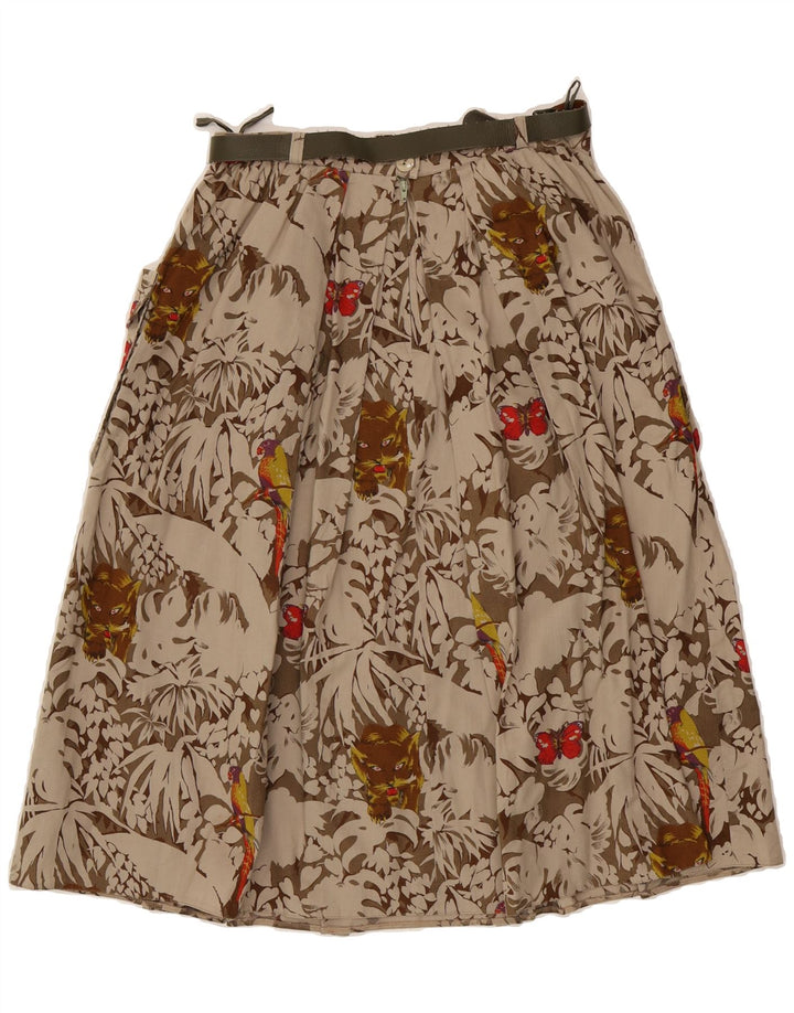 BARDEHLE Womens Flared Skirt IT 42 Medium W30 Beige Floral Cotton Vintage Bardehle and Second-Hand Bardehle from Messina Hembry 