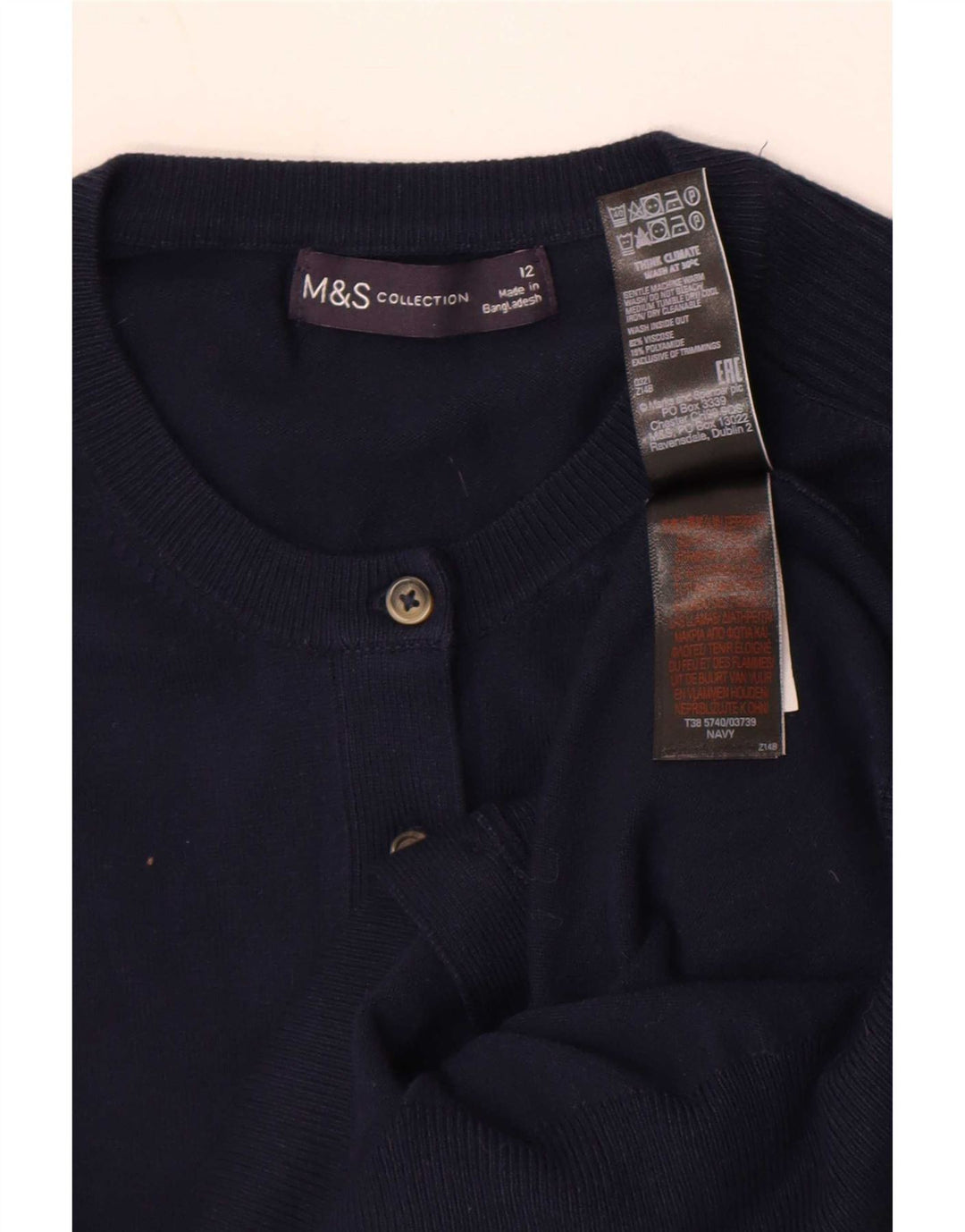 Женский кардиган Marks & Spencer UK 12, средний темно-синий из вискозы