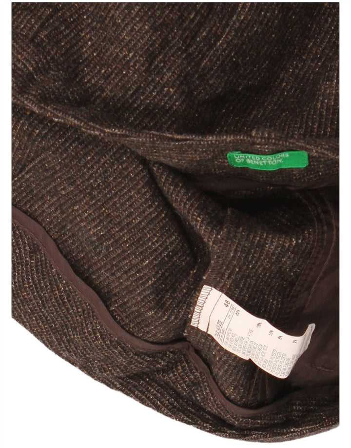 Женские шорты чинос BENETTON IT 46, большие W34, коричневые крапинки из натуральной шерсти