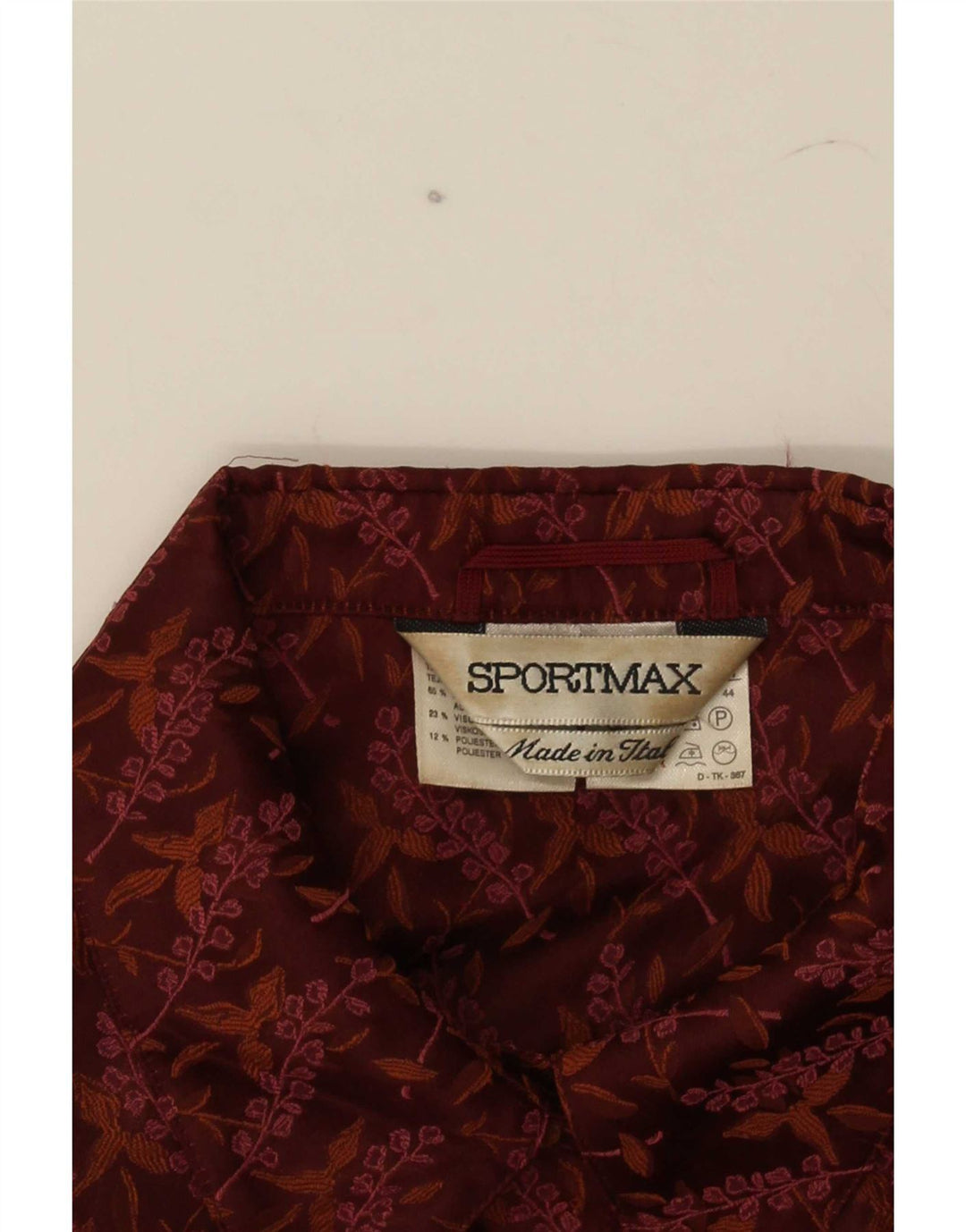 Женский пиджак Sportmax с коротким рукавом UK 12, средний коричневый с цветочным принтом