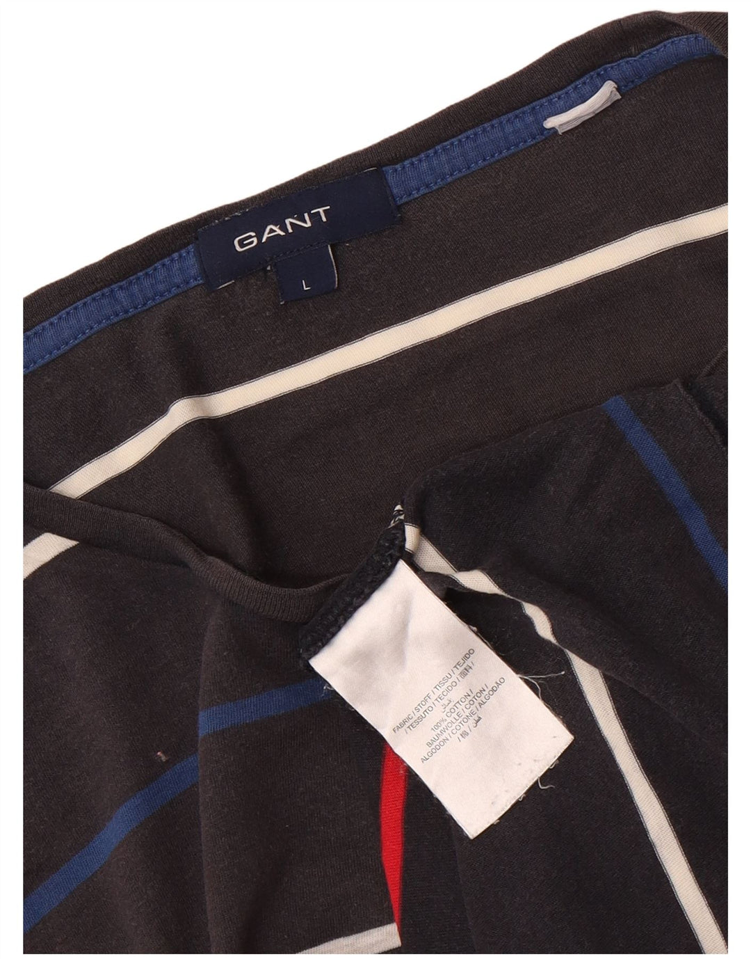 Мужская футболка GANT из хлопка в большую серую полоску