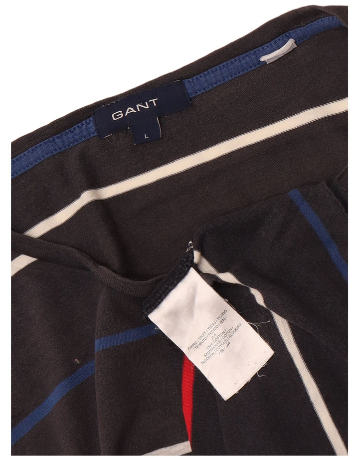 Мужская футболка GANT из хлопка в большую серую полоску