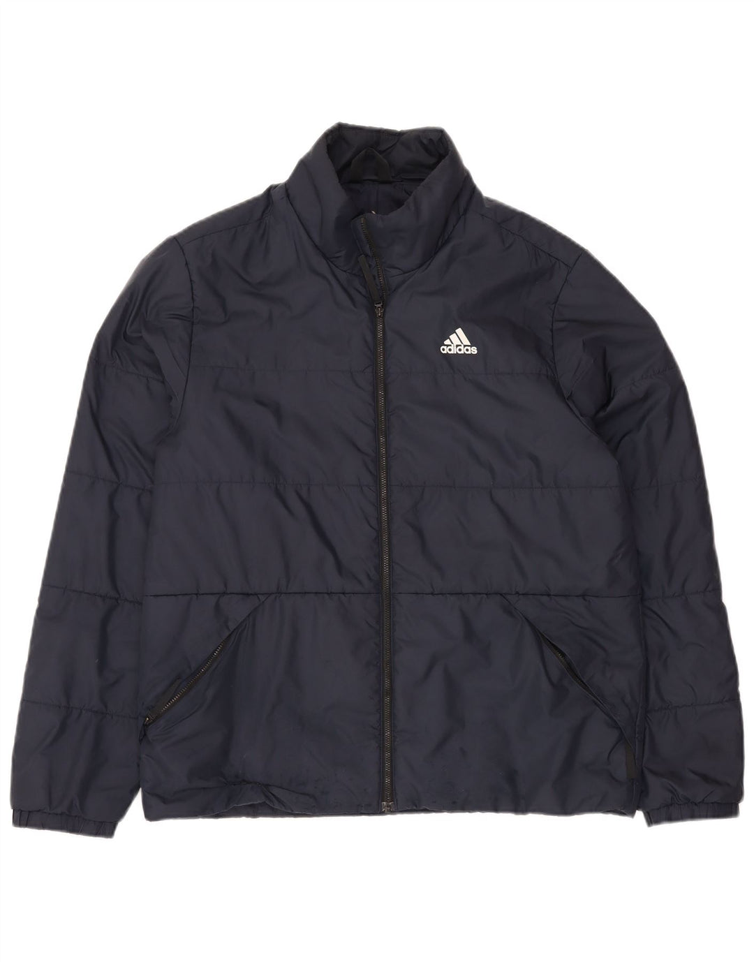 Мужская стеганая куртка Adidas UK 38 средний темно-синий полиэстер