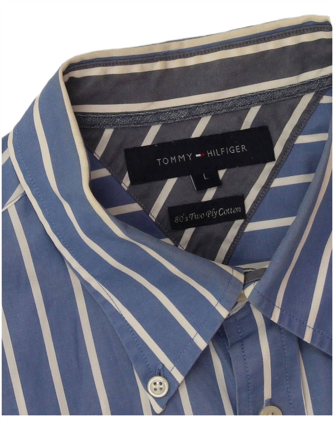 Мужская рубашка Tommy Hilfiger из хлопка в большую синюю полоску