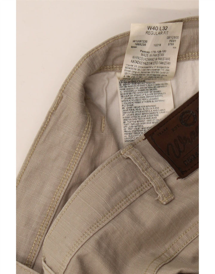 Мужские прямые повседневные брюки стандартного кроя WRANGLER W40 L32, бежевый хлопок