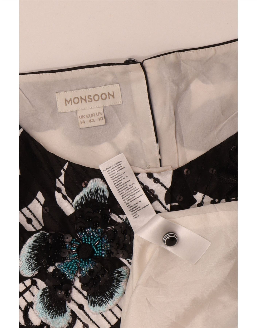 Женское платье-футляр без рукавов Monsoon UK 14, средний разноцветный цветочный принт