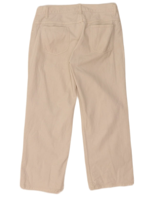 Женские прямые укороченные брюки Benetton IT 46 Large W32 L24 Белый хлопок