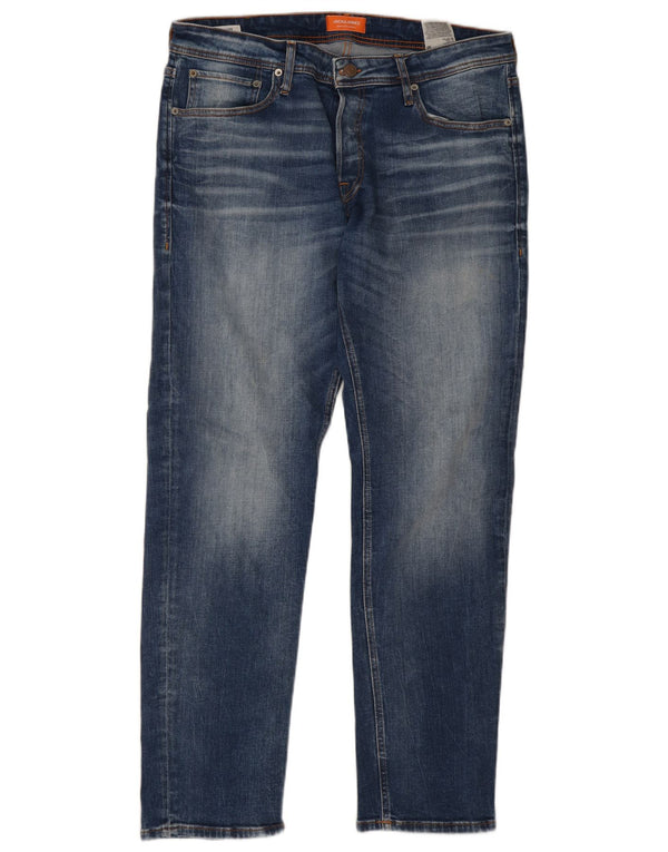 Мужские зауженные джинсы Jack & Jones Mike W36 L32, синий хлопок