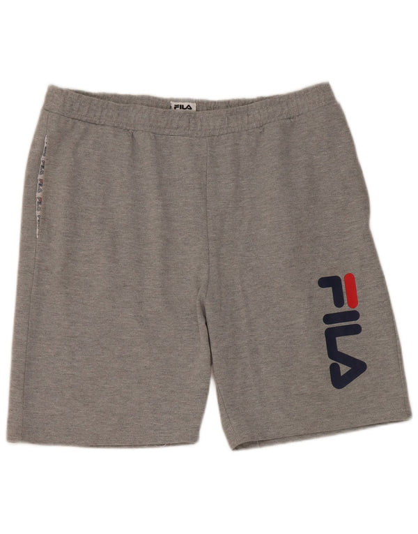 Fila Мужские спортивные шорты с рисунком, большие серые, хлопковые