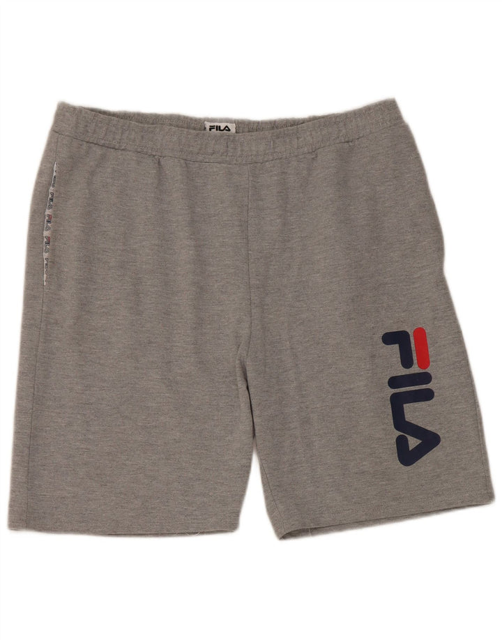 Fila Мужские спортивные шорты с рисунком, большие серые, хлопковые