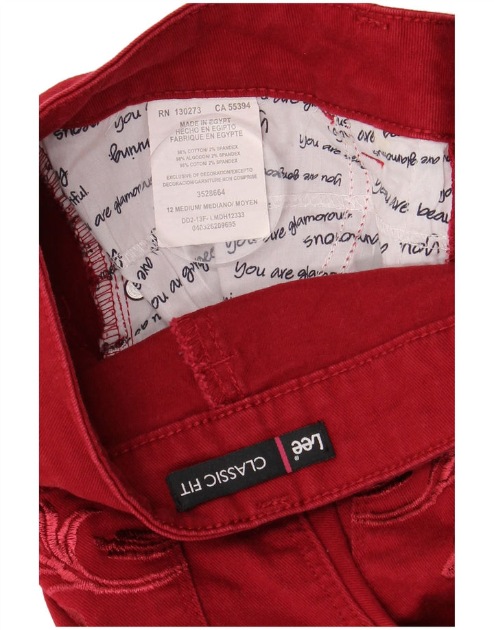 Женские прямые джинсы классического кроя Lee, США 12, большие W32 L30, красный хлопок