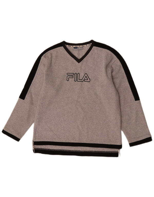 Fila Флисовый джемпер для мальчиков 15–16 лет XL, серый полиэстер с цветными блоками