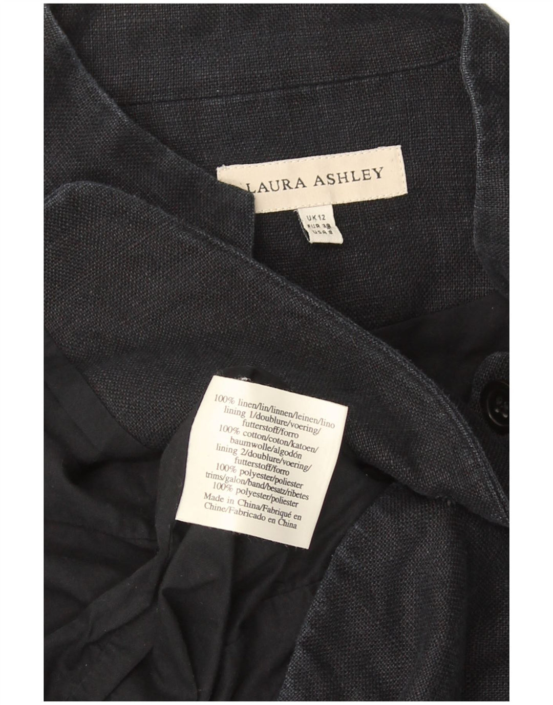 Женский пиджак в стиле милитари Laura Ashley на 6 пуговицах, Великобритания 12, средний темно-синий