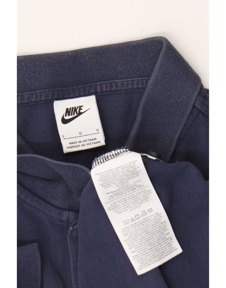 Мужская рубашка-поло Nike, большая синяя хлопковая