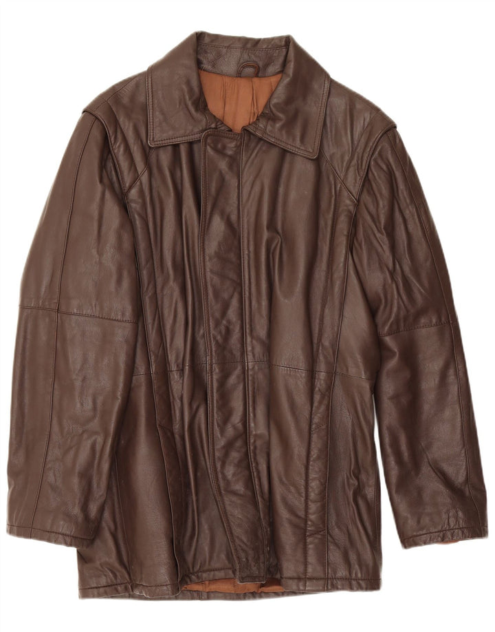 Винтажная мужская кожаная куртка IT 48 Medium Brown Leather