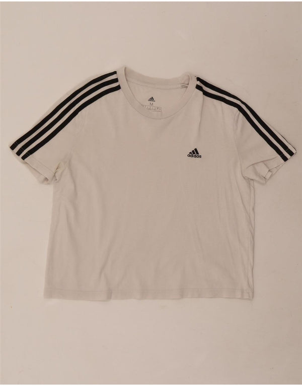 Женская укороченная футболка Adidas UK 12/14, средний белый