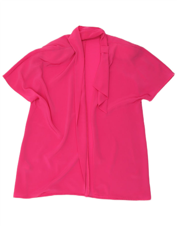 Винтажный женский удлиненный пиджак с коротким рукавом IT 43 Средний Розовый