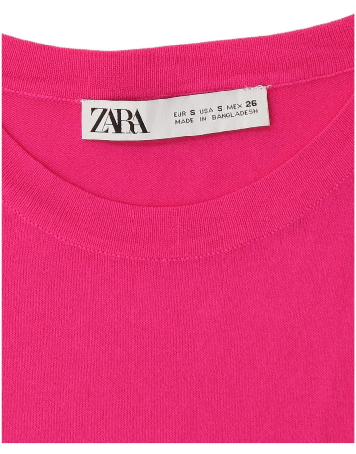 Женская футболка Zara Top UK 8, маленькая розовая