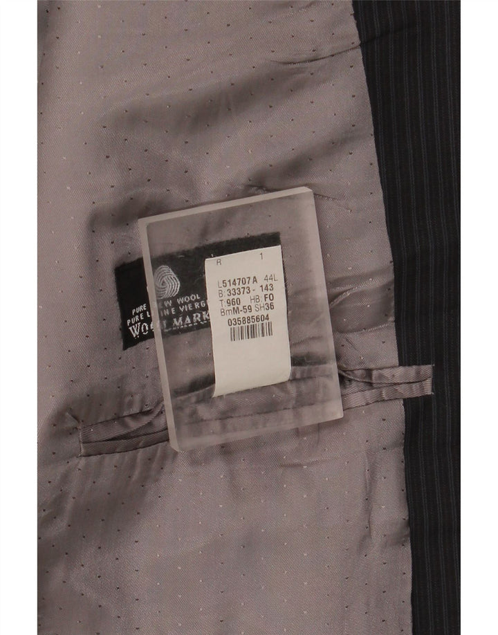 Мужской удлиненный пиджак Calvin Klein UK 44 2XL, черный в тонкую полоску, новая шерсть