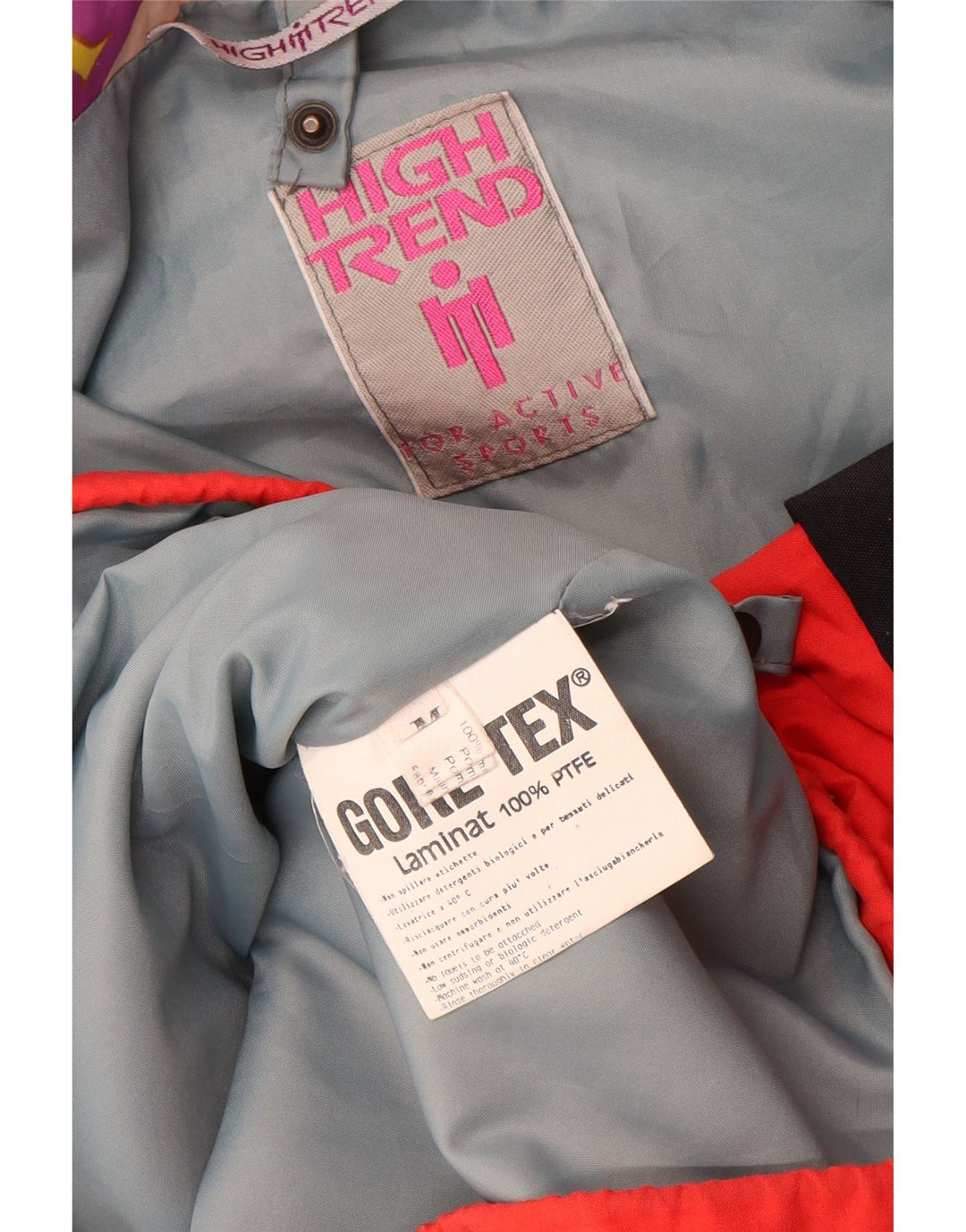 Винтажная мужская лыжная куртка Gore-Tex UK 38, средний красный полиамид с цветными блоками