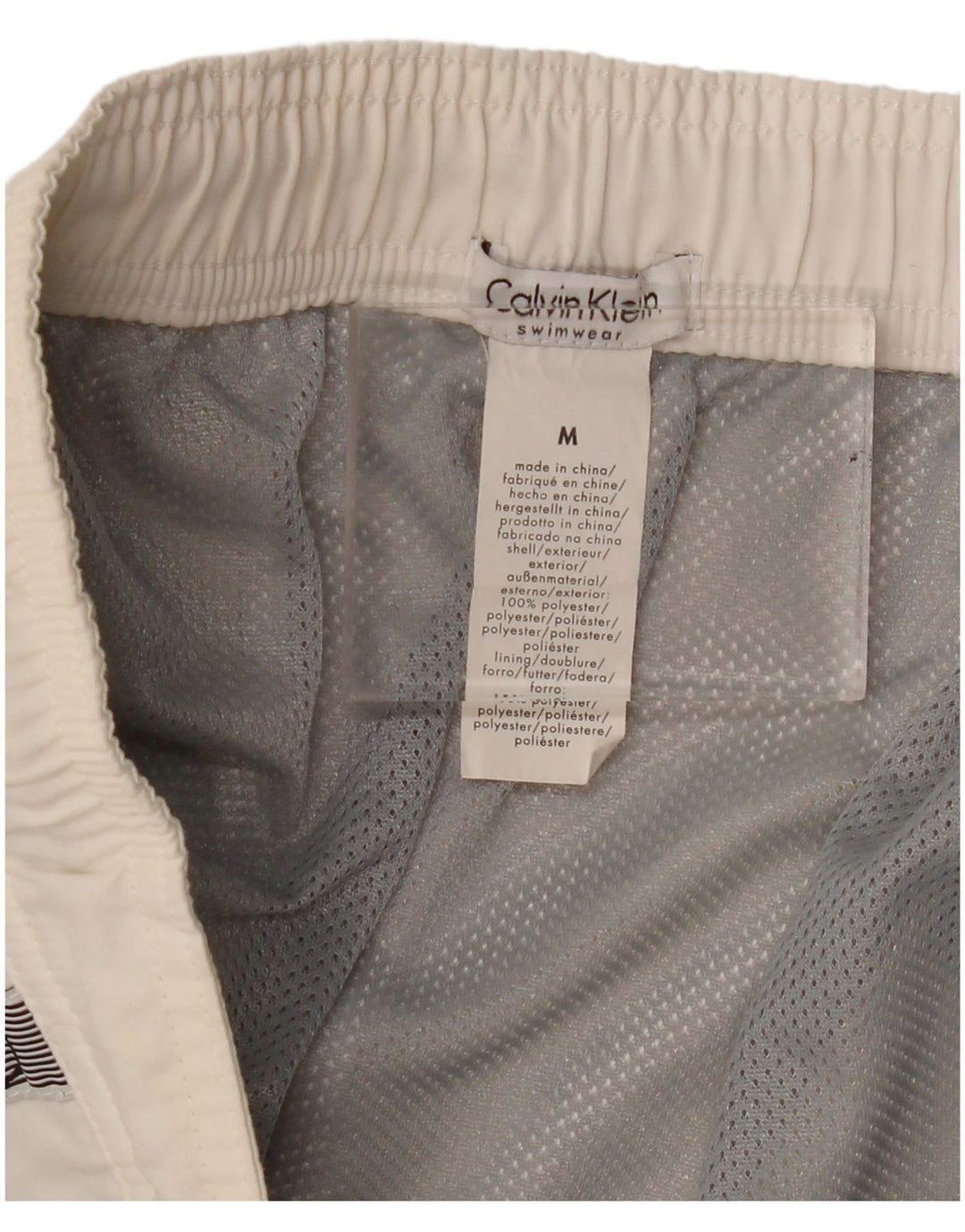 Мужские шорты для плавания с рисунком Calvin Klein, средний белый полиэстер